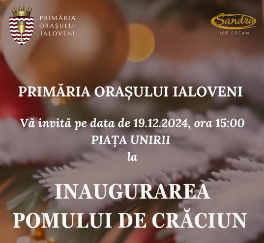 Primăria orașului Ialoveni, Invită toți locuitorii orașului Ialoveni la inaugurarea Pomului de Crăciun.