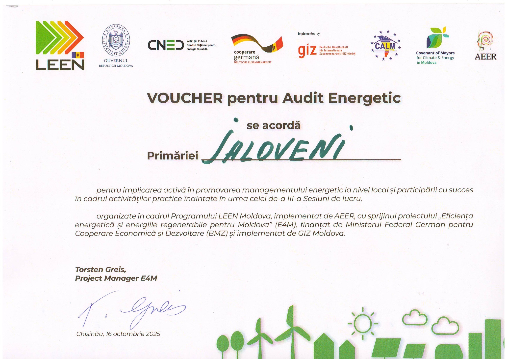 Primăria orașului Ialoveni a participat la cea de-a IV-a sesiune de lucru LEEN Moldova