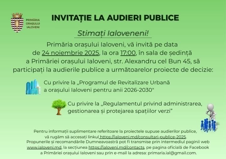 Invitație la Audieri Publice