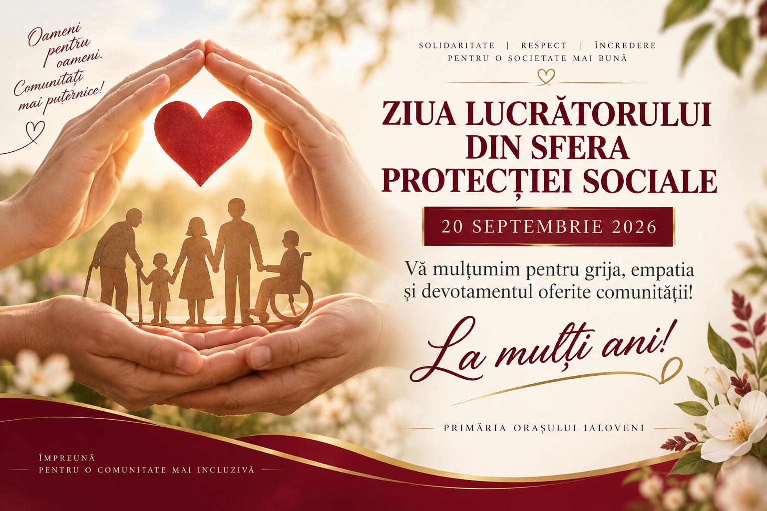 Felicitare cu prilejul Zilei lucrătorului din sfera protecției sociale