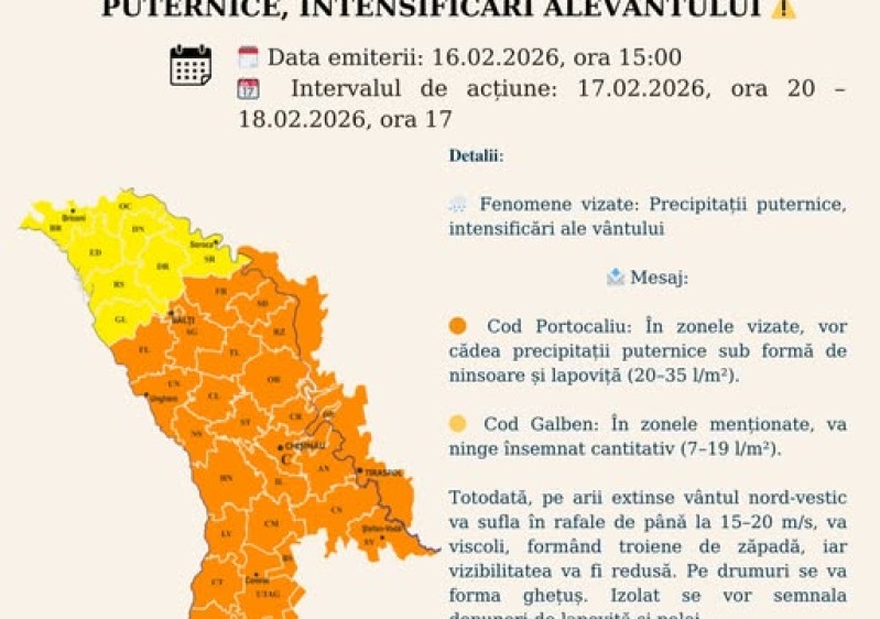 ⚠️ AVERTIZARE METEOROLOGICĂ
